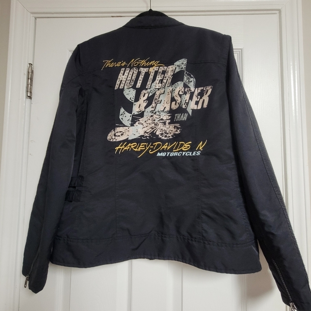 Harley-Davidson Women's Studded Black Nylon Hotter & Faster Jacket Size Xl.